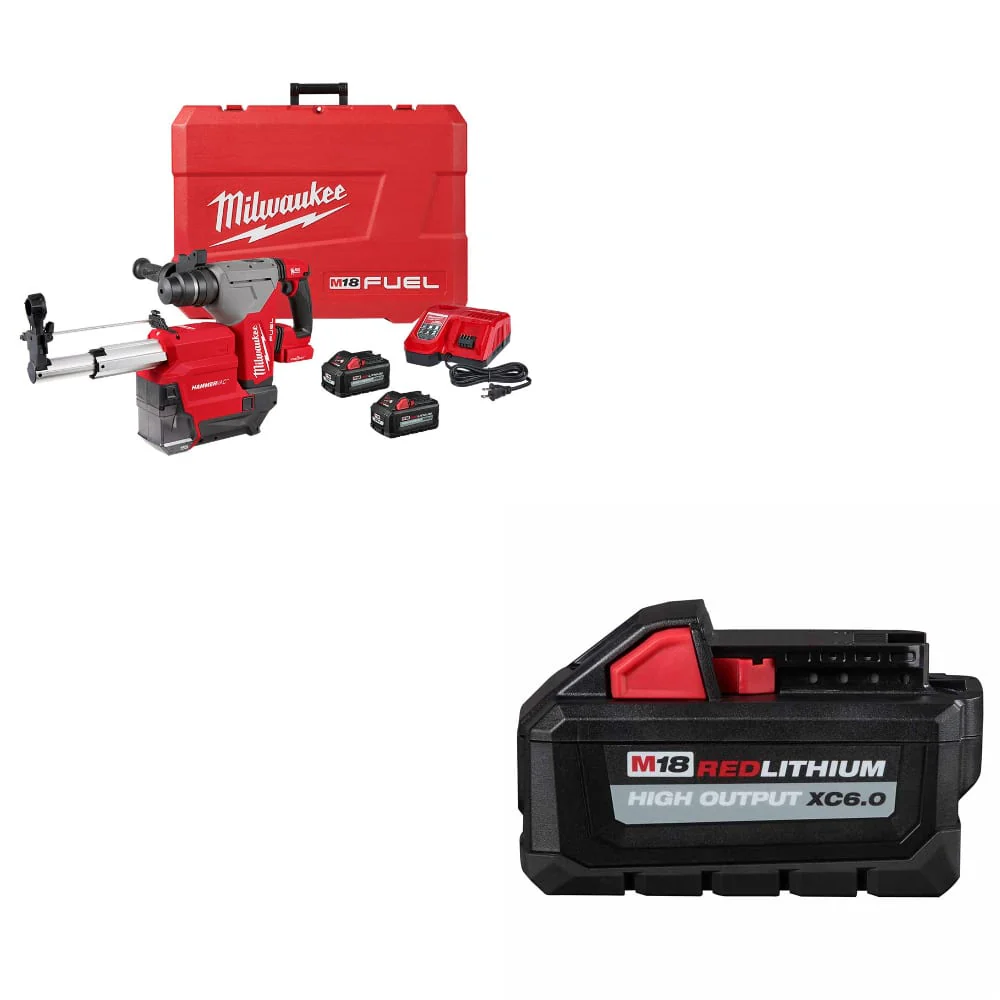Milwaukee 2915-22DE M18 FUEL Rotary Hammer Kit w/ FREE 48-11-1865 M18 Battery Pk - Moutools