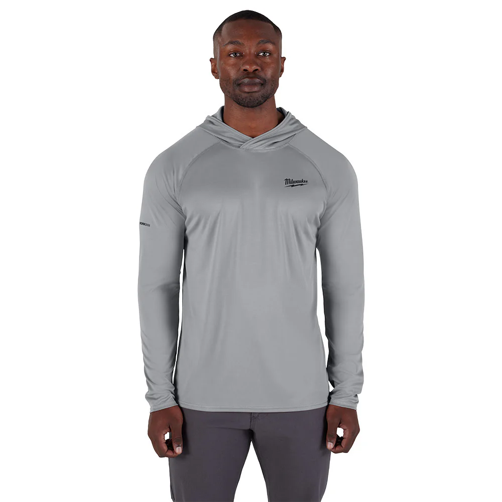 Milwaukee M550G-S WORKSKIN Hooded Sun Shirt - GRAY S - Moutools