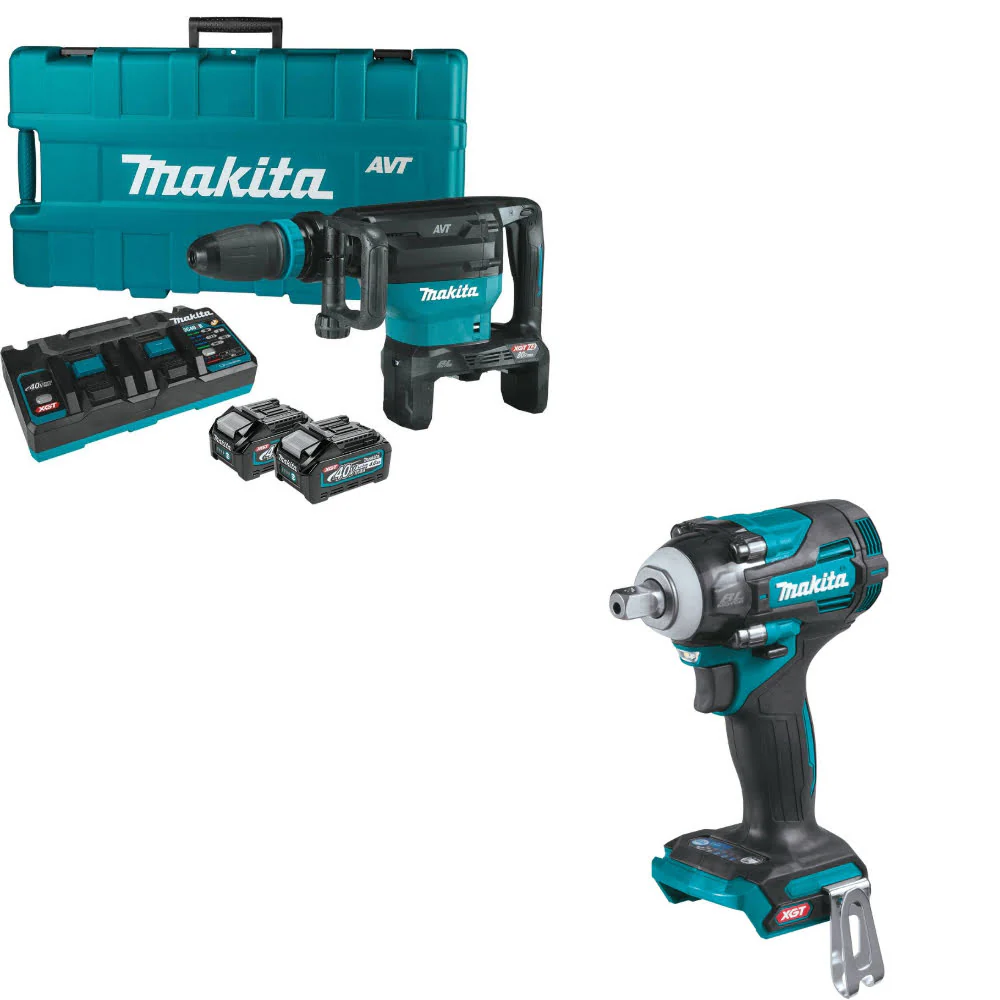 Makita GMH02PM 80V max XGT Hammer Kit W/ FREE GWT05Z 40V max XGT Impact Wrench - Moutools