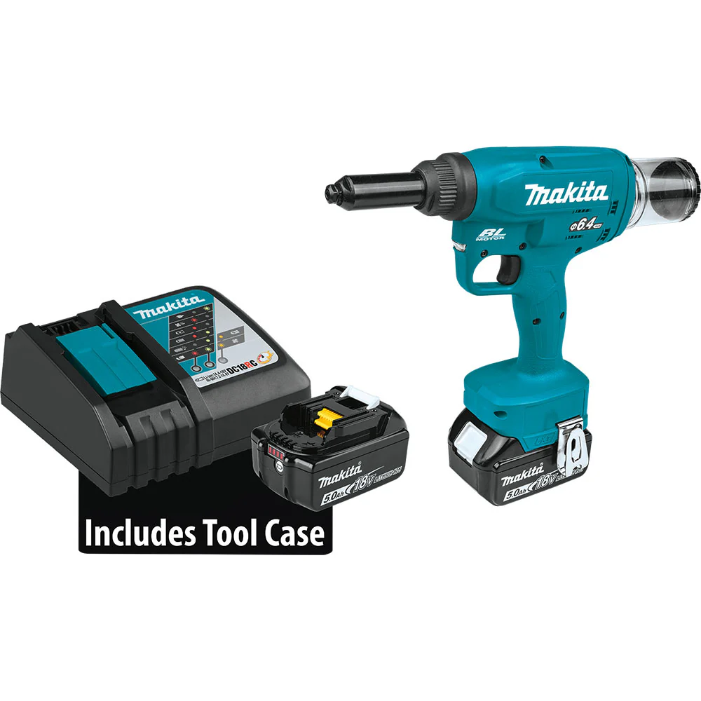 Makita XVR02T 18V LXT Lithium-Ion Brushless Cordless Rivet Tool Kit(5.0Ah) - Moutools