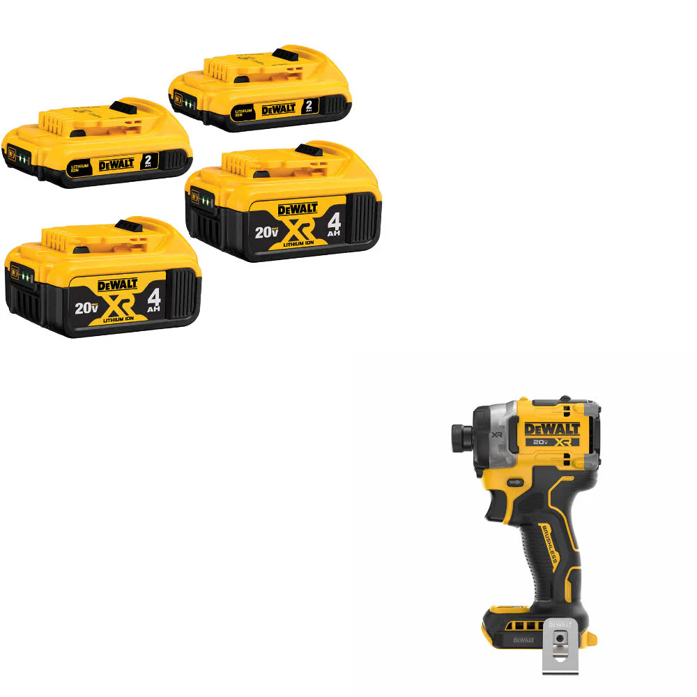 DeWalt DCB324-4 20V MAX Battery 4-Pack W/ FREE DCF860B 20V Max XR Impact Driver - Moutools