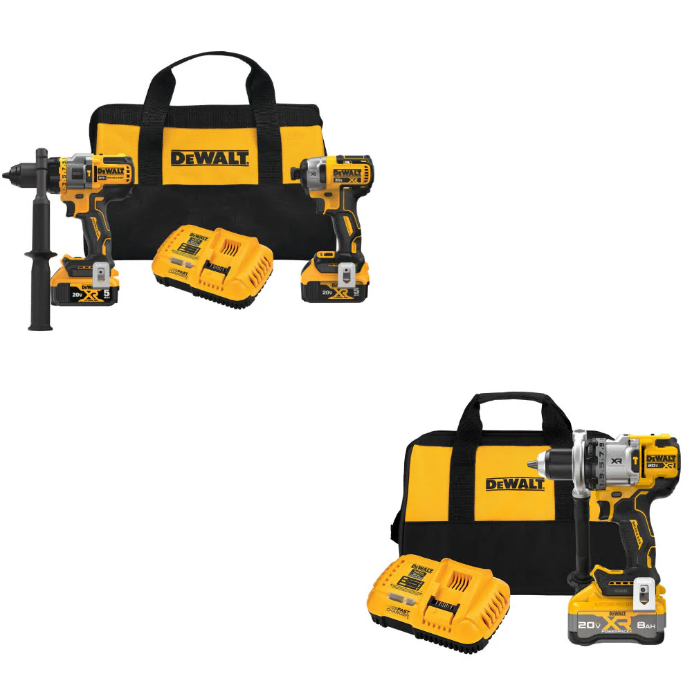 DeWalt DCK2100P2 20V MAX 2-Tool Combo Kit W/ DCD1007WW1 20V MAX XR Drill Kit - Moutools