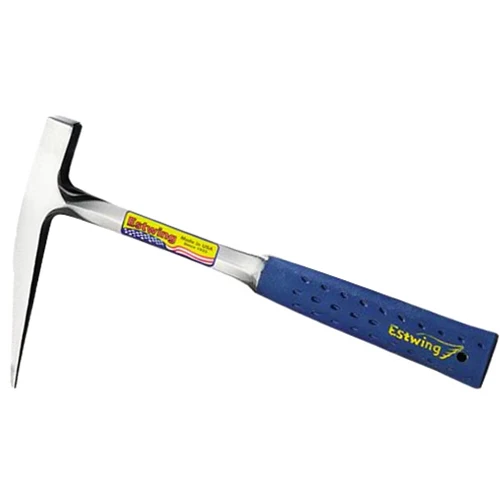 EstWing E3-13PM 13 oz Solid steel lightweight rock pick with milled face and blue vinyl shock reduction grip - Moutools