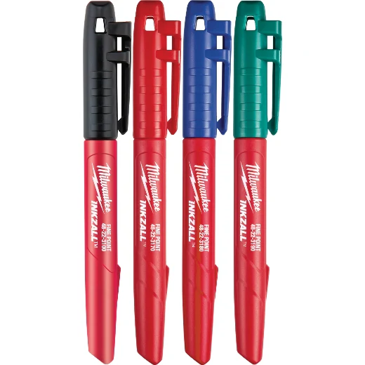 Milwaukee 48-22-3106 Inkzall Fine Point Colored Marker 4-Pack - Moutools