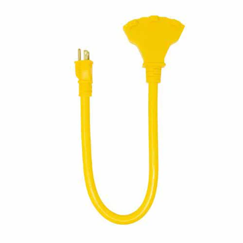 Southwire 4112SW8802 12/3 SJTW Yellow Tri-Source Adapter with Lighted End - Moutools