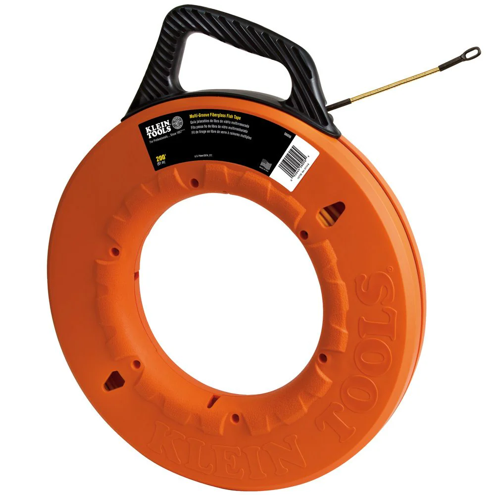 Klein 56056 Multi-Groove Fiberglass Fish Tape 200' - Moutools