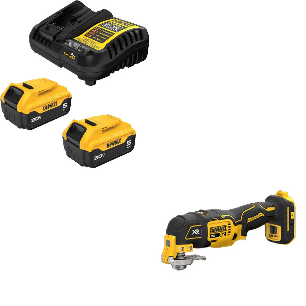 DeWalt DCB205-2C 20V MAX XR Starter Kit W/ FREE DCS356B 20V MAX XR Multi-Tool - Moutools