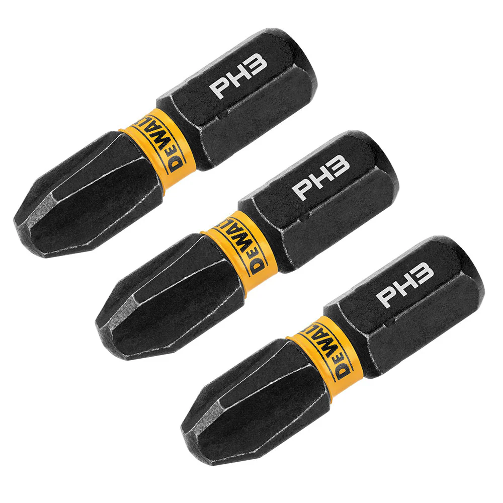 DeWalt DWAF1PH3IR3 PH3 FLEXTORQ 1/4 x 1in Impact Driver Bits, 3-Pack - Moutools