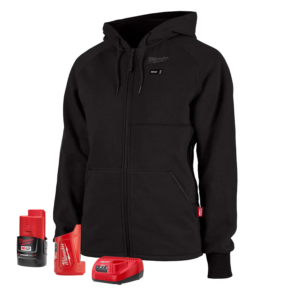 Milwaukee 336B-21 M12 Women's Heated Hoodie Kit Black - Moutools