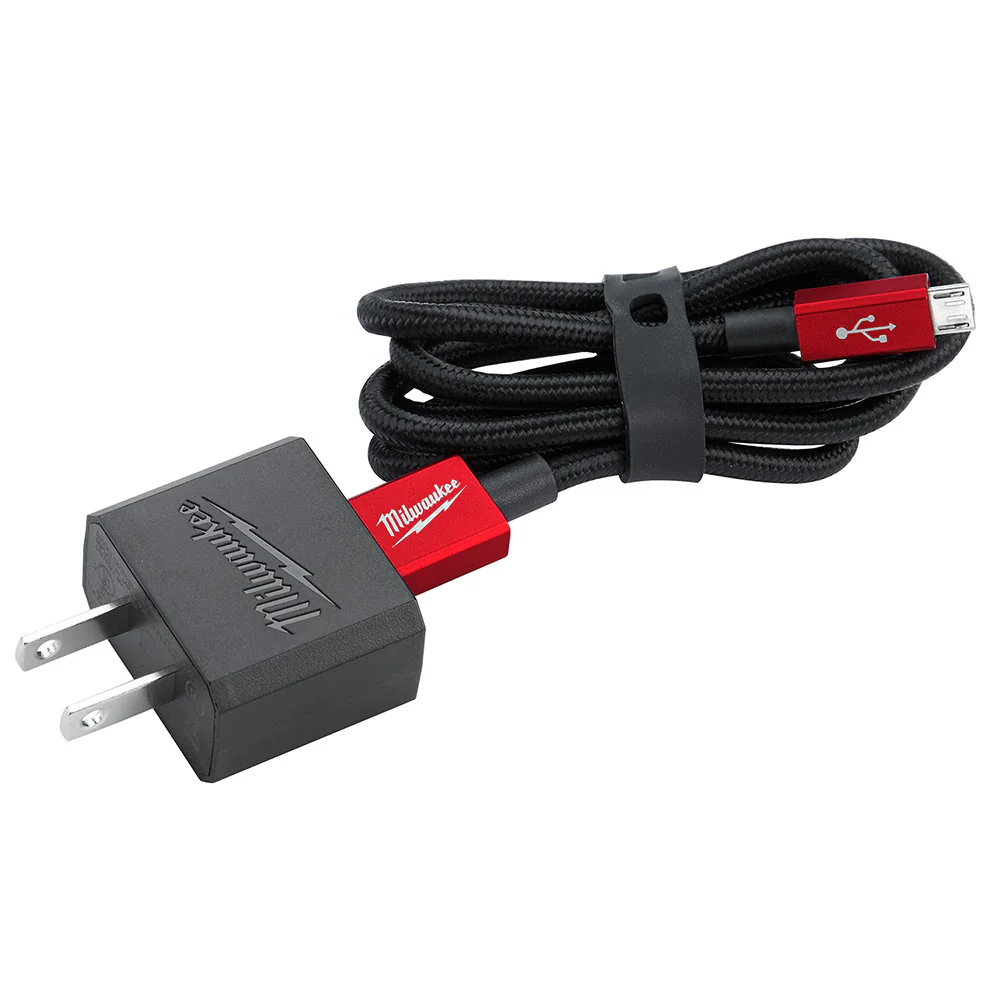 Milwaukee 48-59-1202 Milwaukee 3' Micro-USB Cable And 2.1A Wall Charger - Moutools