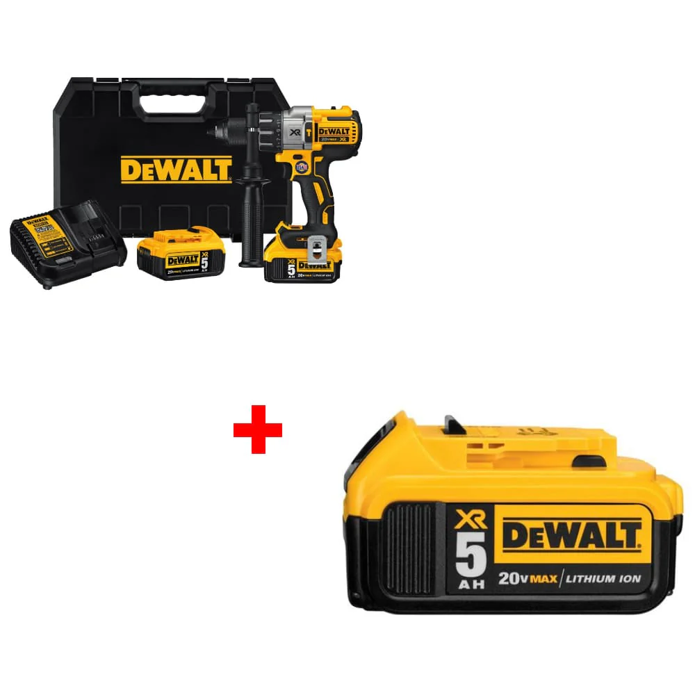DeWalt DCD996P2 20V MAX XR 3 Speed Hammer Drill w/ FREE DCB205 20V Battery Pack - Moutools