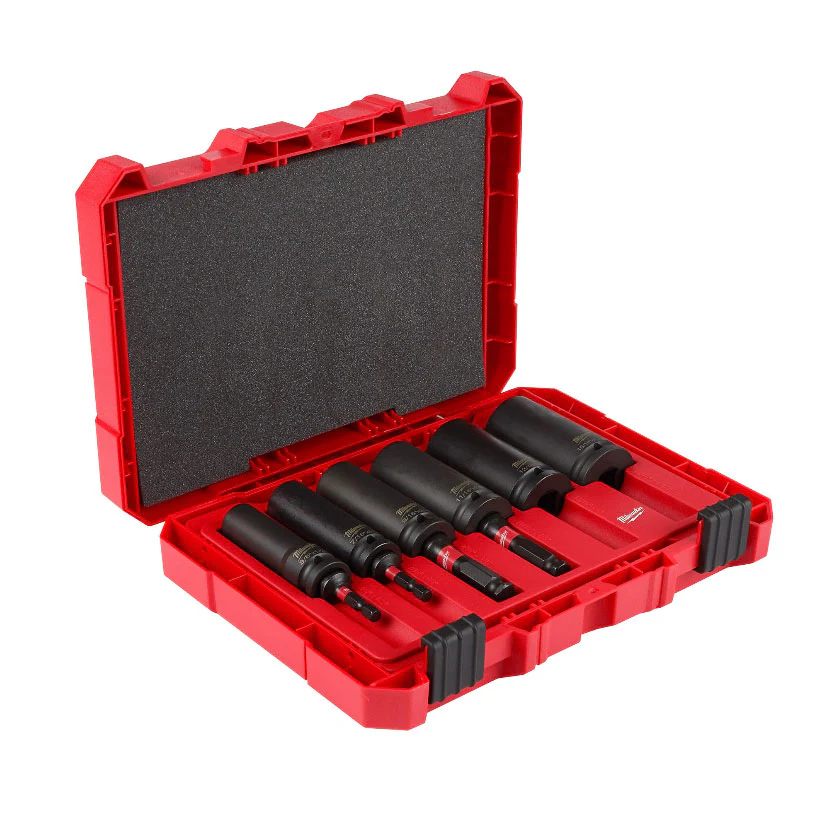 Milwaukee 49-66-5125 Shockwave Lineman's 10PC 2 IN 1 12PT Socket Set - Moutools