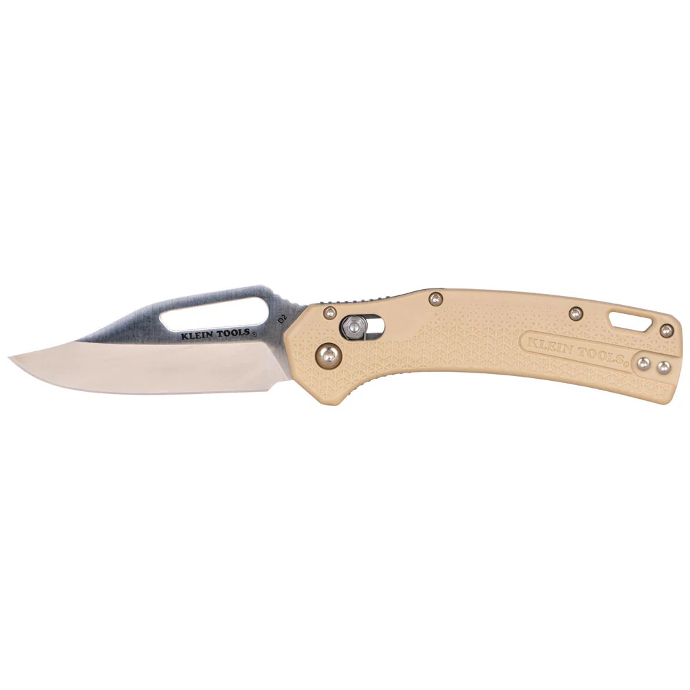 Klein OGK002TNT KTO Resurgence Knife,Clip Point Blade, Sand Handle - Moutools