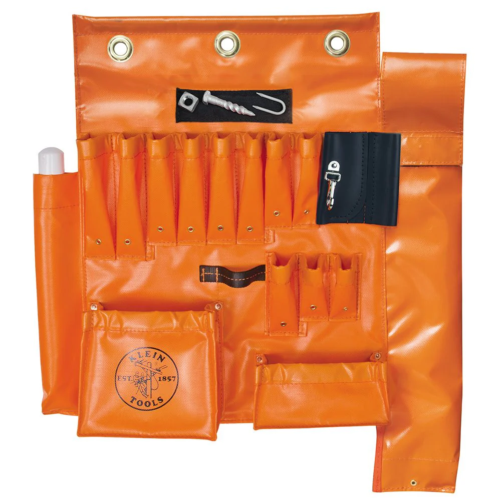 Klein Tools 51829MHS Aerial Apron with Hot Stick Pocket and Magnet - Moutools