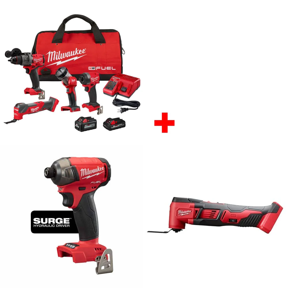 Milwaukee 3698-24MT M18 4-Tool Combo Kit w/ FREE 2760-20 Hex Driver & Multi Tool - Moutools