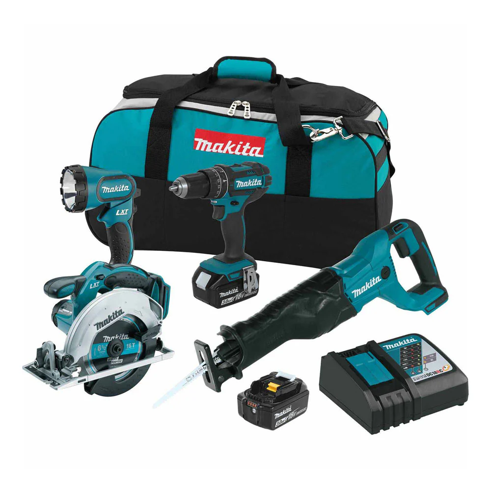 Makita XT442 18V LXT Li-Ion Cordless 4-Piece Combo Kit 3.0 Ah - Moutools