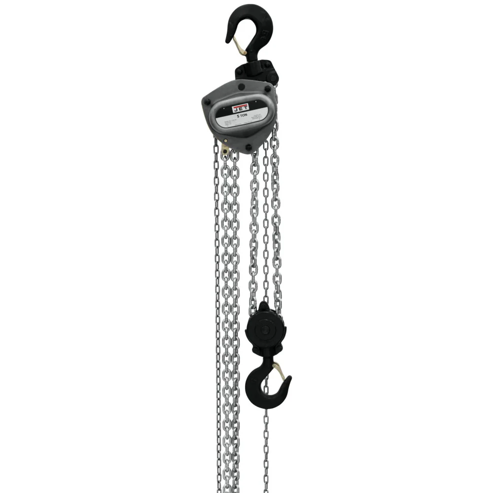 Jet JT9-208130 L-100-500WO-30 5-Ton Hand Chain Hoist 30' Lift, Overload Protection - Moutools