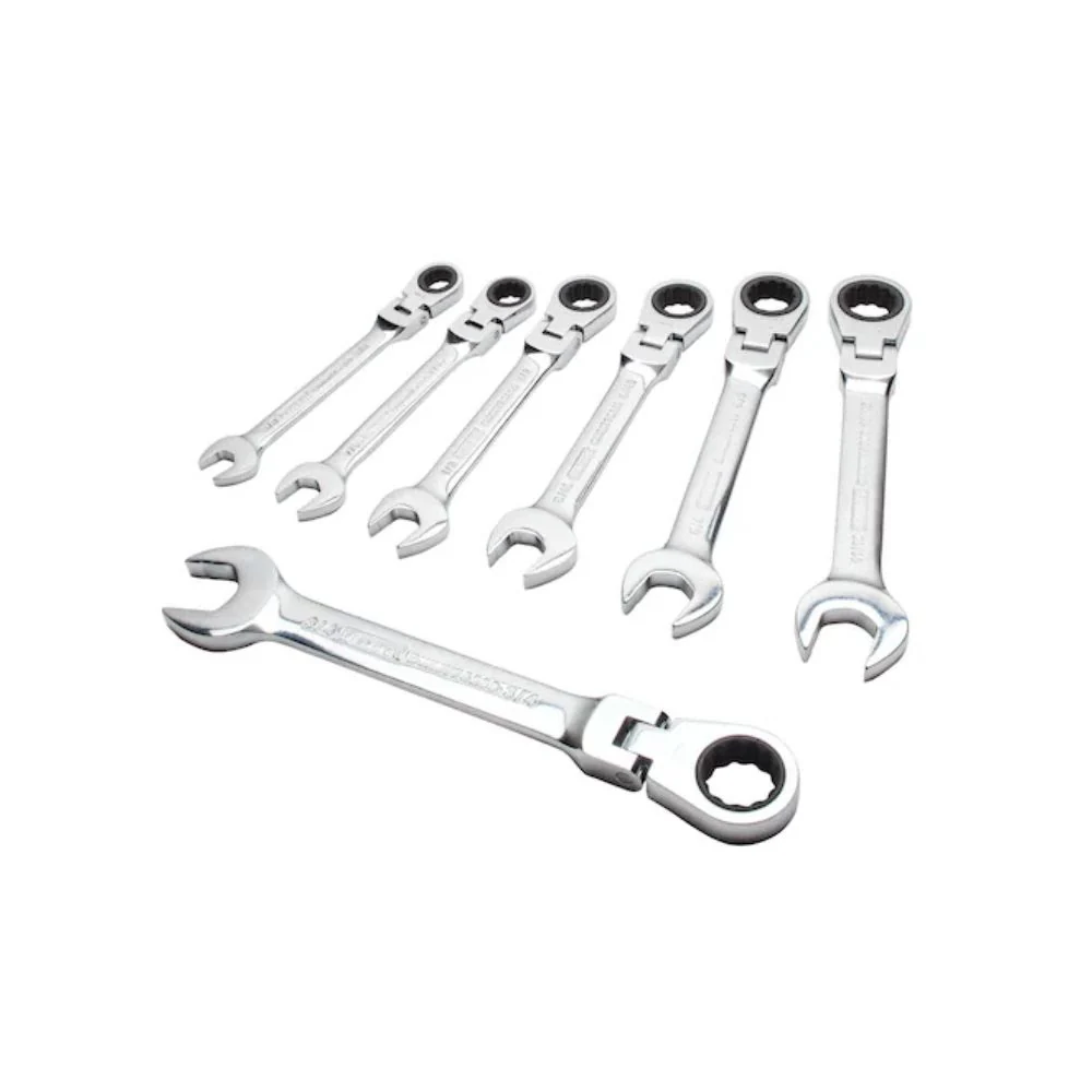DeWalt DWMT74195 7 Piece SAE Ratcheting Flex Head Combo Wrench Set - Moutools