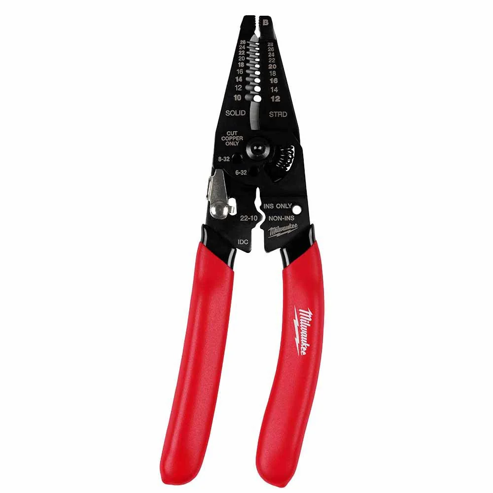 Milwaukee 48-22-3052 10-28 AWG Multi-Purpose Dipped Grip Wire Stripper & Cutter w/ Reinforced Head - Moutools