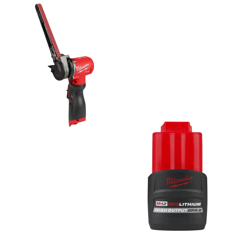 Milwaukee 2482-20 M12 FUEL Bandfile W/ FREE 48-11-2425 M12 CP2.5 Battery Pack - Moutools