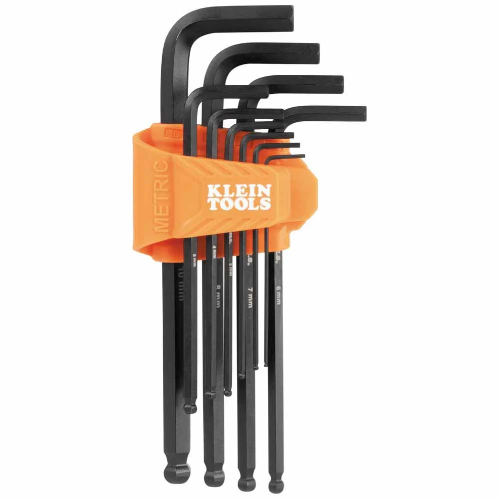 Klein BLS10M Long Ball-End Hex Key Set, Metric, 10-Piece - Moutools
