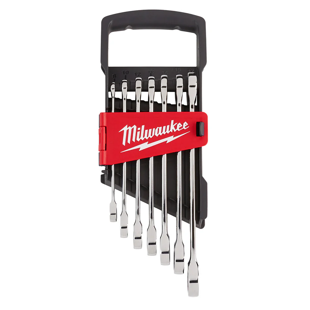 Milwaukee 48-22-9506 7 Piece Ratcheting Combination Wrench Set - Metric - Moutools