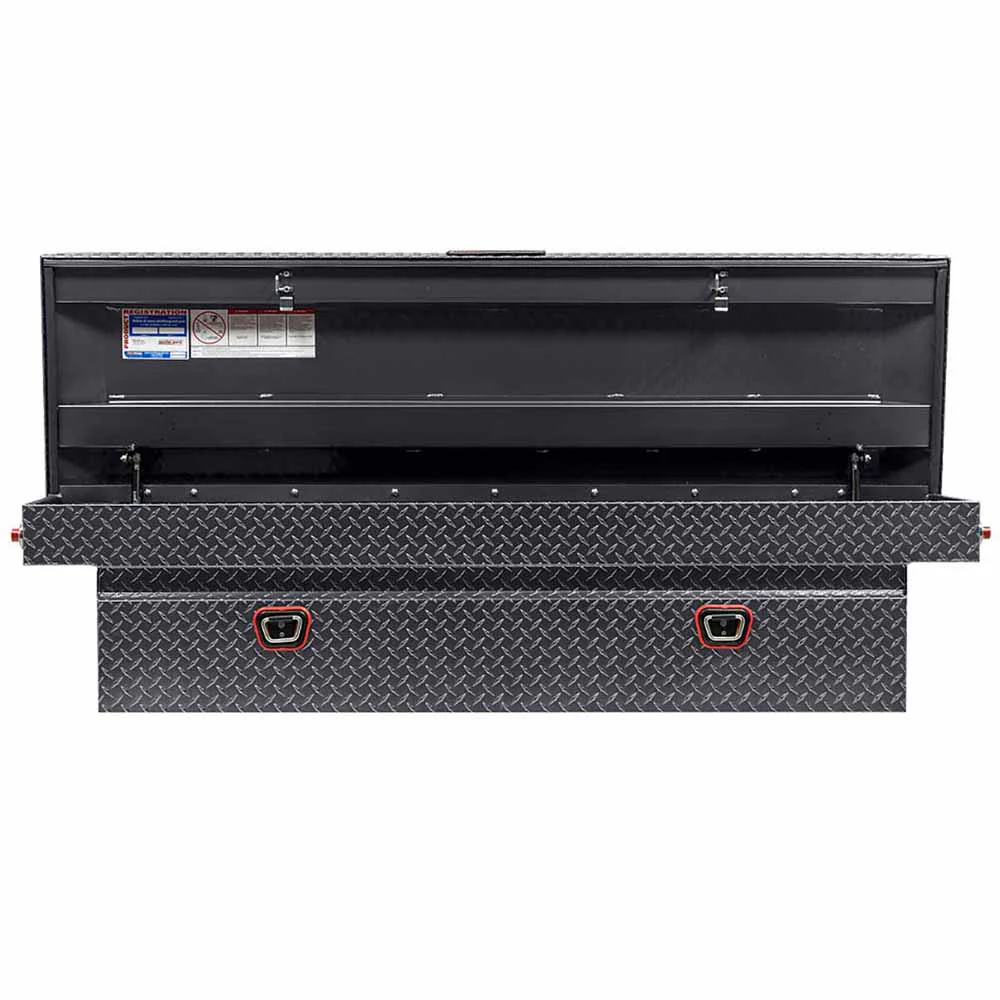 Weather Guard 127-6-03 Model 127-6-03 Saddle Box, Aluminum, Full Standard, Gunmetal Gray, 10.5 Cu. Ft. - Moutools
