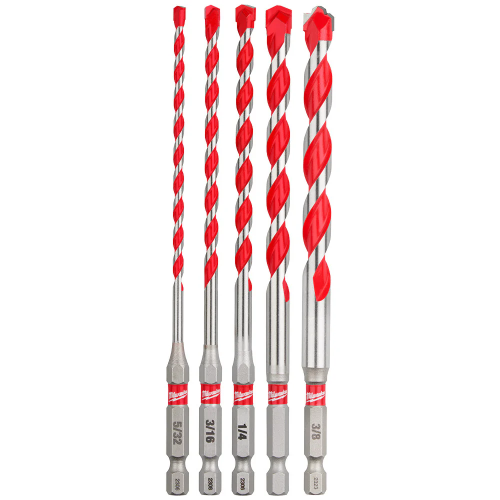 Milwaukee 48-20-9051 5pc. SHOCKWAVE™ Carbide Hammer Drill Bit Kit - Moutools