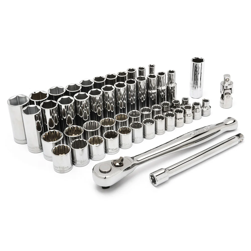 Crescent CSWS10N 52 Pc. 3/8 Dr 6 & 12 Pt Std & Dp SAE/Met Mech Tool Set - Moutools