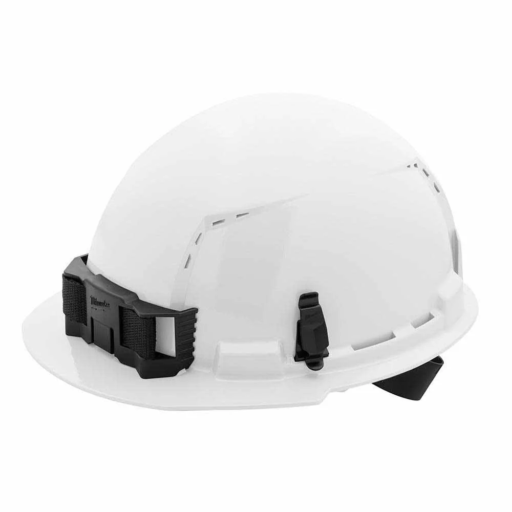 Milwaukee 48-73-1200 White Front Brim Vented Hard Hat with 4PT Ratcheting Suspension - Moutools