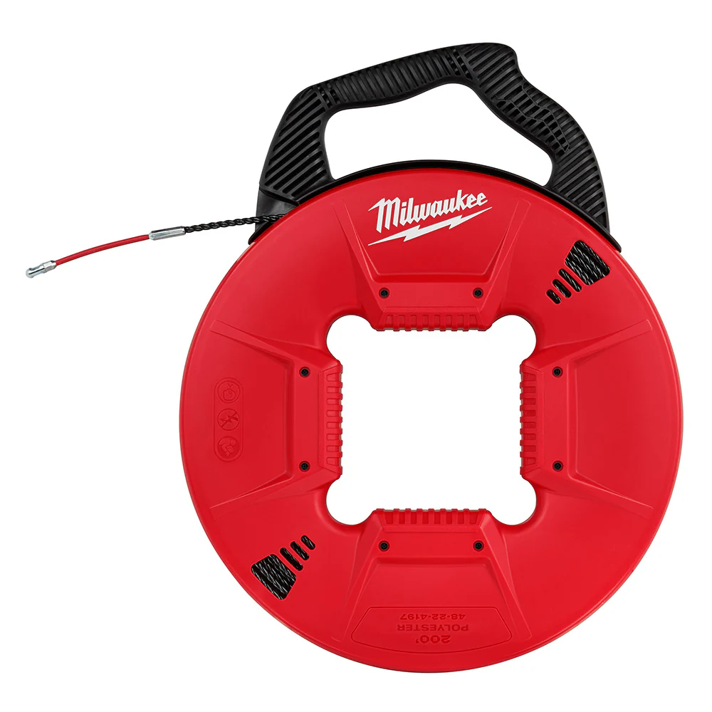 Milwaukee 48-22-4197 200' Polyester Fish Tape w/ Flexible Metal Leader - Moutools
