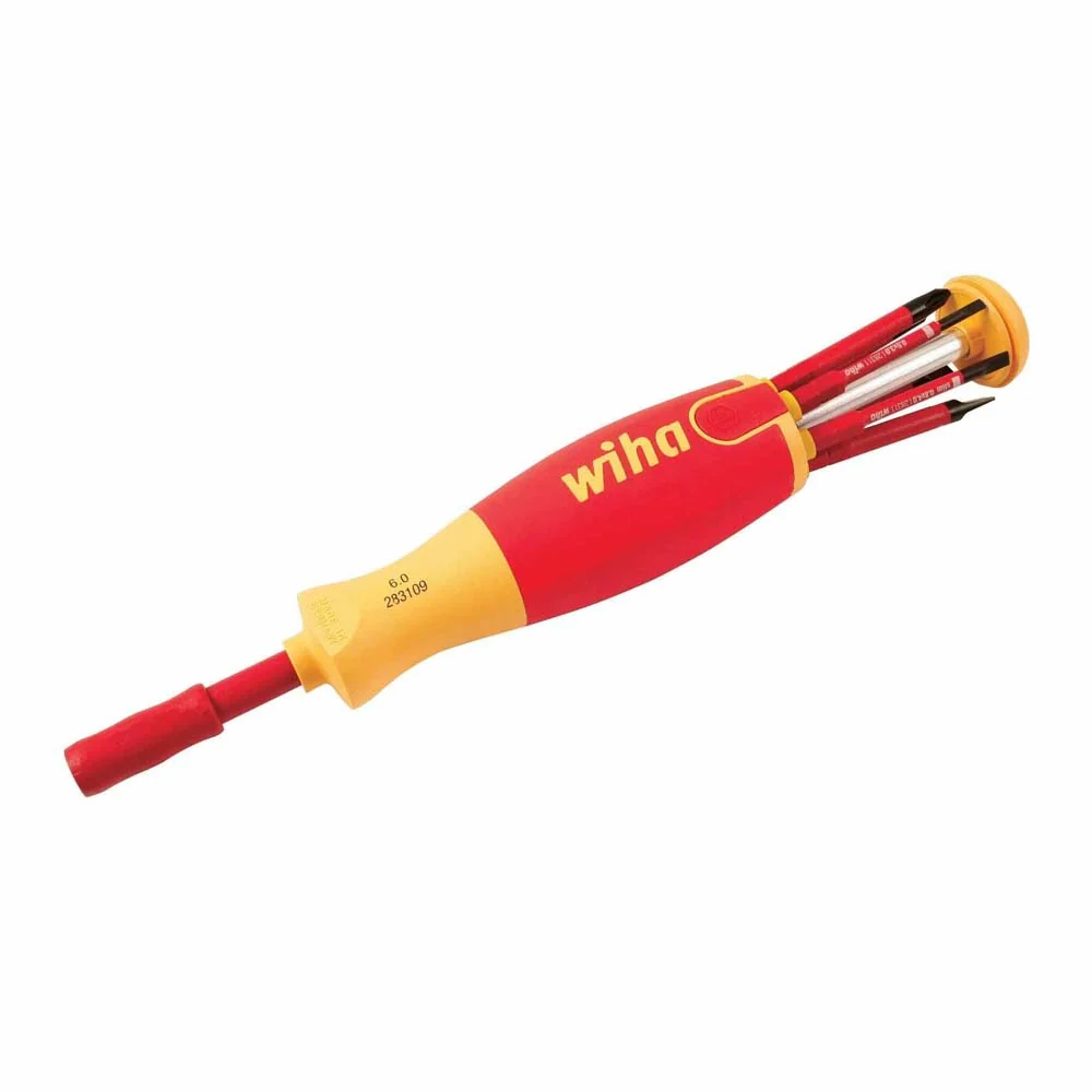 Wiha 28394 7 Piece Insulated SlimLine Ultra-Driver Blade Set Slotted, Phillips - Moutools