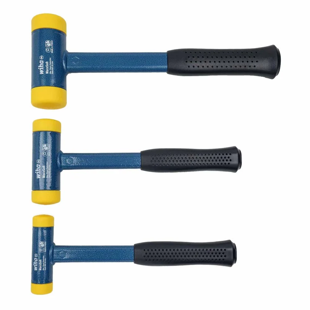 Wiha 80290 3 Piece Dead Blow Hammer Set - 30mm, 40mm, and 50mm - Moutools