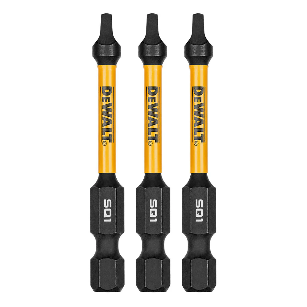 DeWalt DWAF2SQ1IR3 SQ1 FLEXTORQ 1/4 x 2.25in Impact Driver Bits, 3-Pack - Moutools