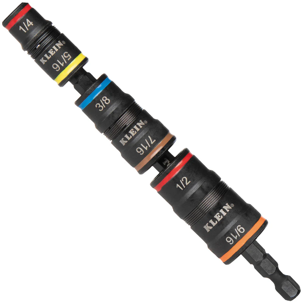 Klein 32933 7-in-1 Impact Flip Socket Set, No Handle - Moutools