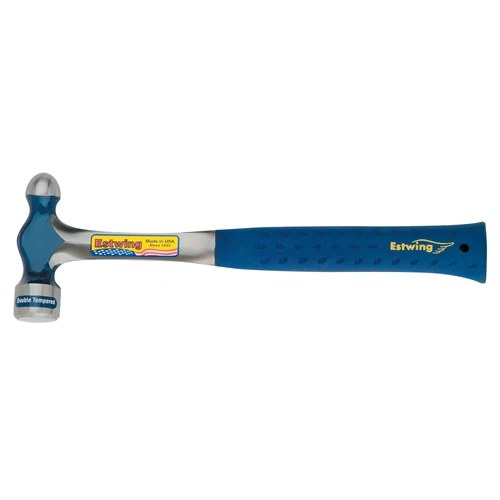 EstWing E3-16BP 16 oz Solid steel ballpeen hammer with blue vinyl shock reduction grip - Moutools