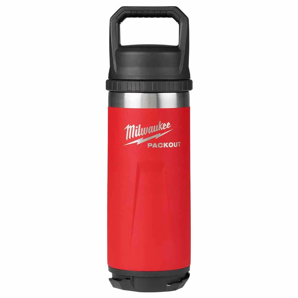 Milwaukee 48-22-8382R PACKOUT 18oz Insulated Bottle with Chug Lid - Red - Moutools