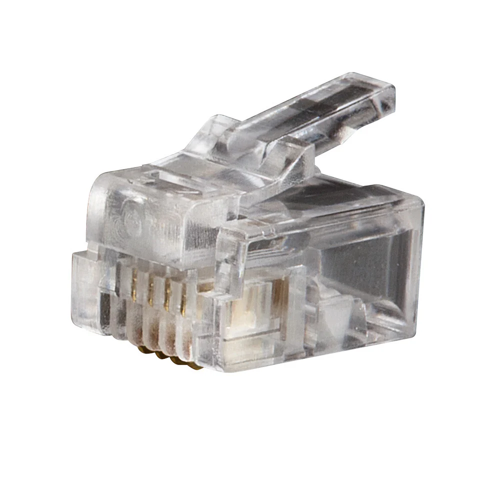Klein Tools VDV826-601 Modular Telephone Plugs RJ11 6P4C, 25-Pack - Moutools