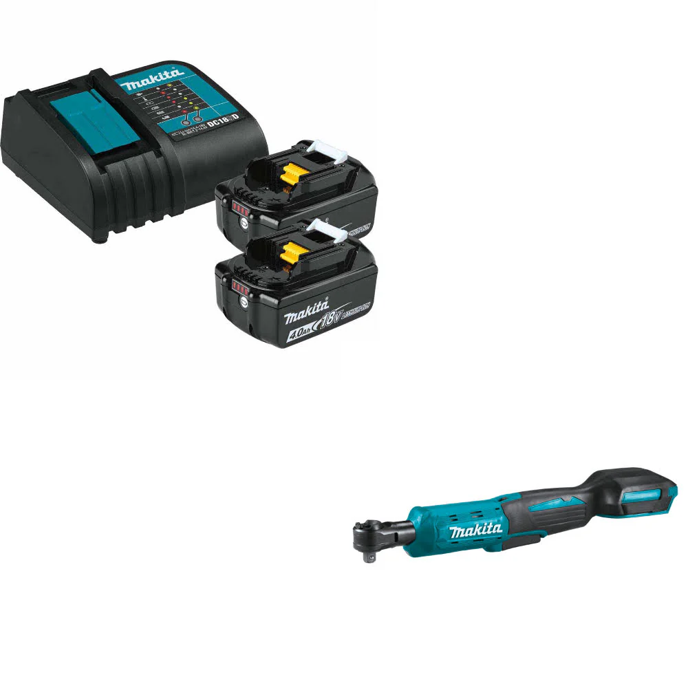 Makita BL1840BSC2 18V LXT Li-Ion Starter Pack W/ FREE XRW01Z 18V LXT Ratchet - Moutools