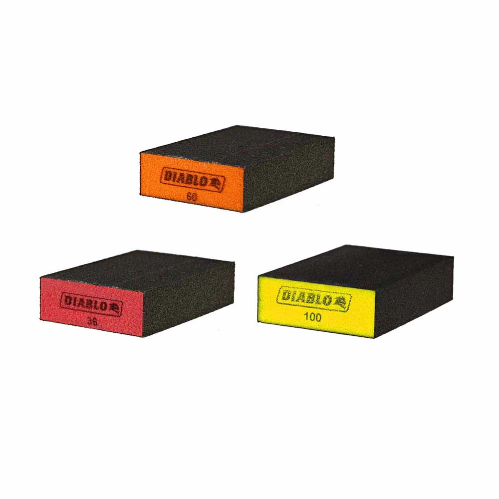 Diablo DFBBLOCAST03G Flat Sanding Sponge Assorted Pack (3-Piece) - Moutools