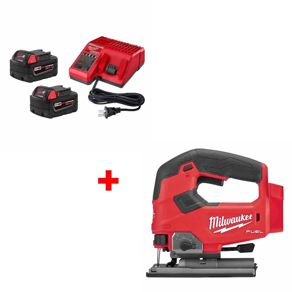 Milwaukee 48-59-1852B M18 18V Starter Kit w/ FREE 2737-20 M18 FUEL Jig Saw, Bare - Moutools