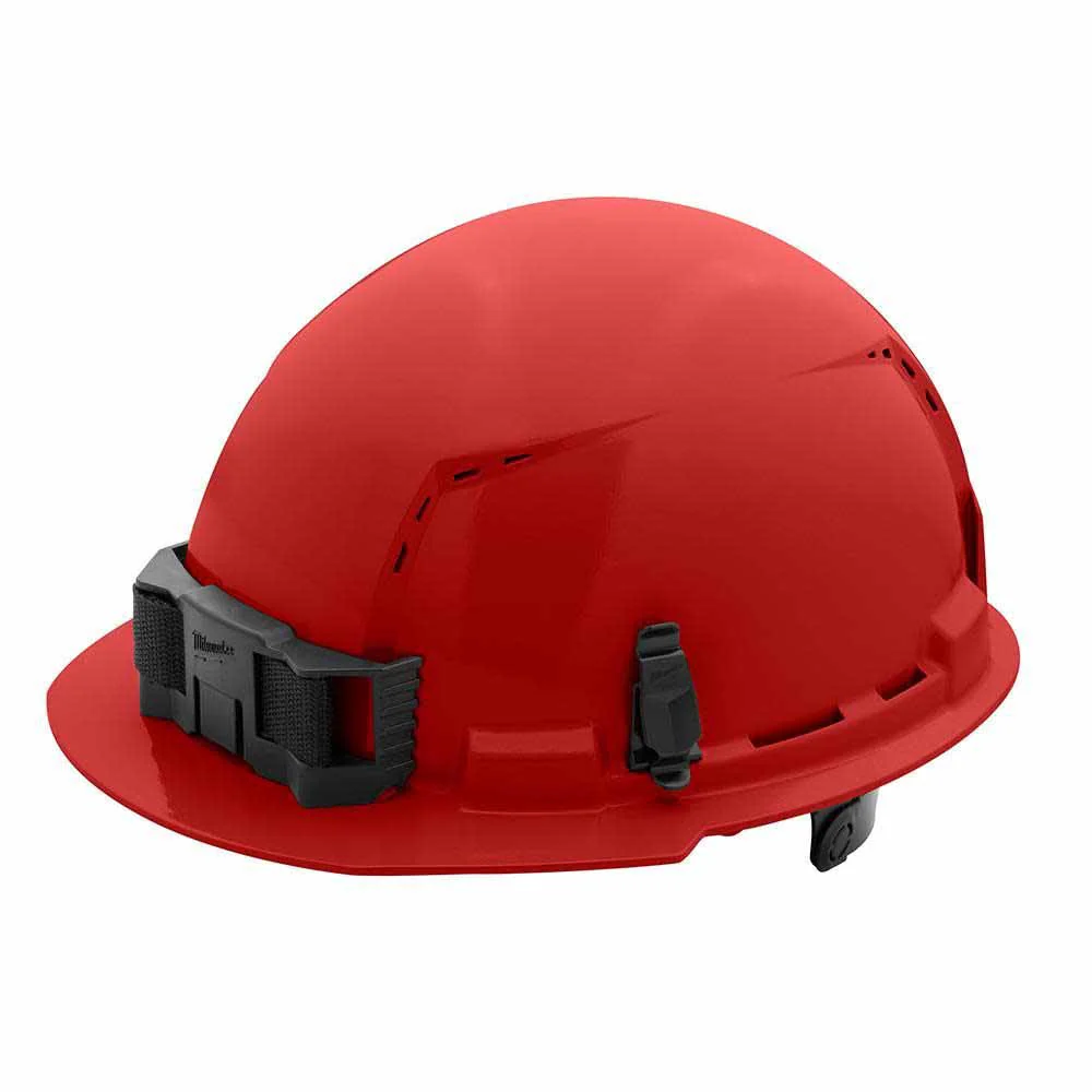 Milwaukee 48-73-1228 Red Front Brim Vented Hard Hat with 6PT Ratcheting Suspension – Type 1 Class C - Moutools