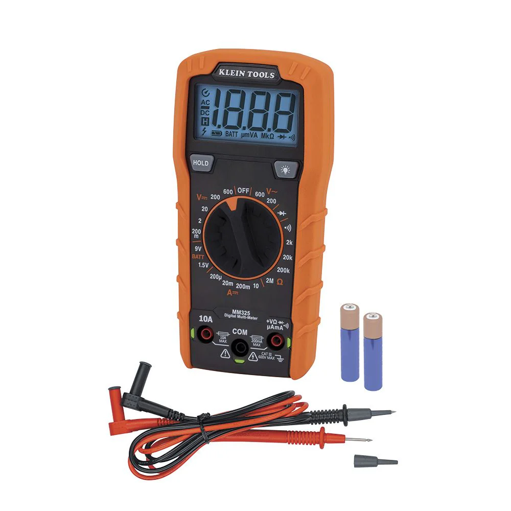 Klein MM325 Digital Multimeter, Manual-Ranging, 600V - Moutools