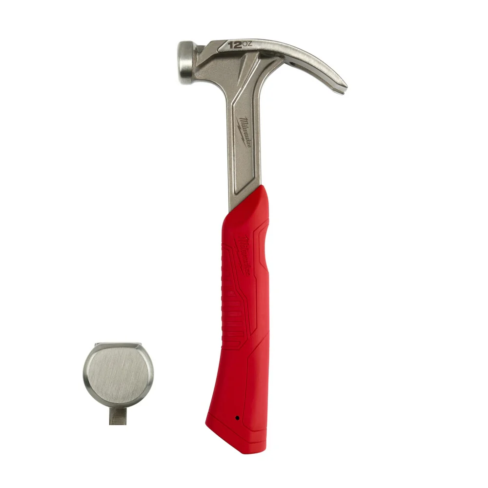 Milwaukee 48-22-9019 12oz Smooth Face Hybrid Claw Finish Hammer - Moutools