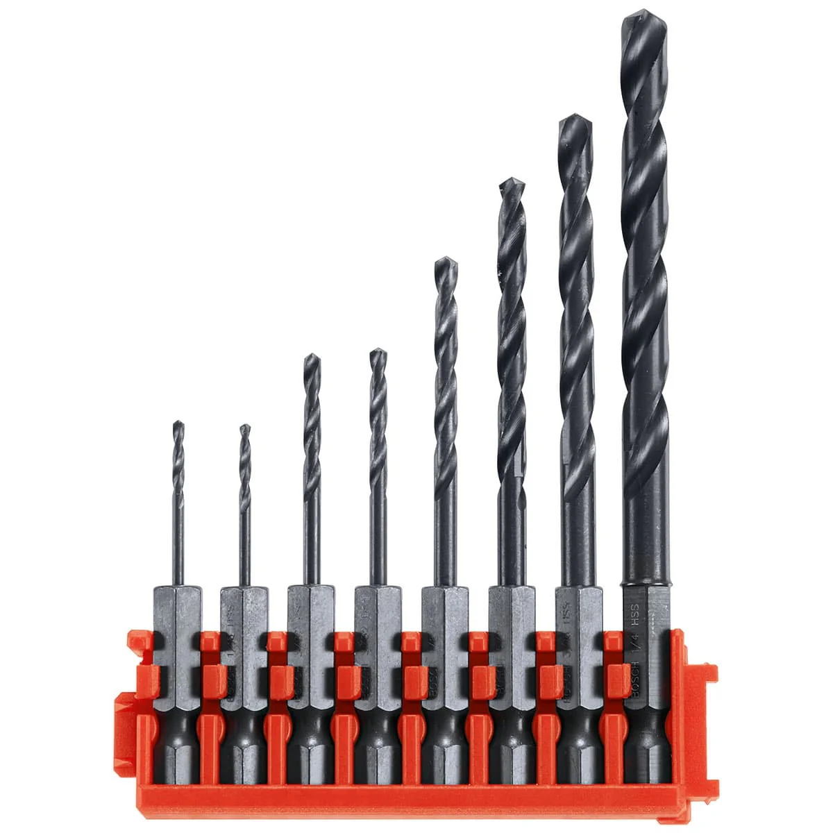 Bosch CCSDV08 8-Pc Impact Tough Black Oxide Drill Bits with Clip - Moutools