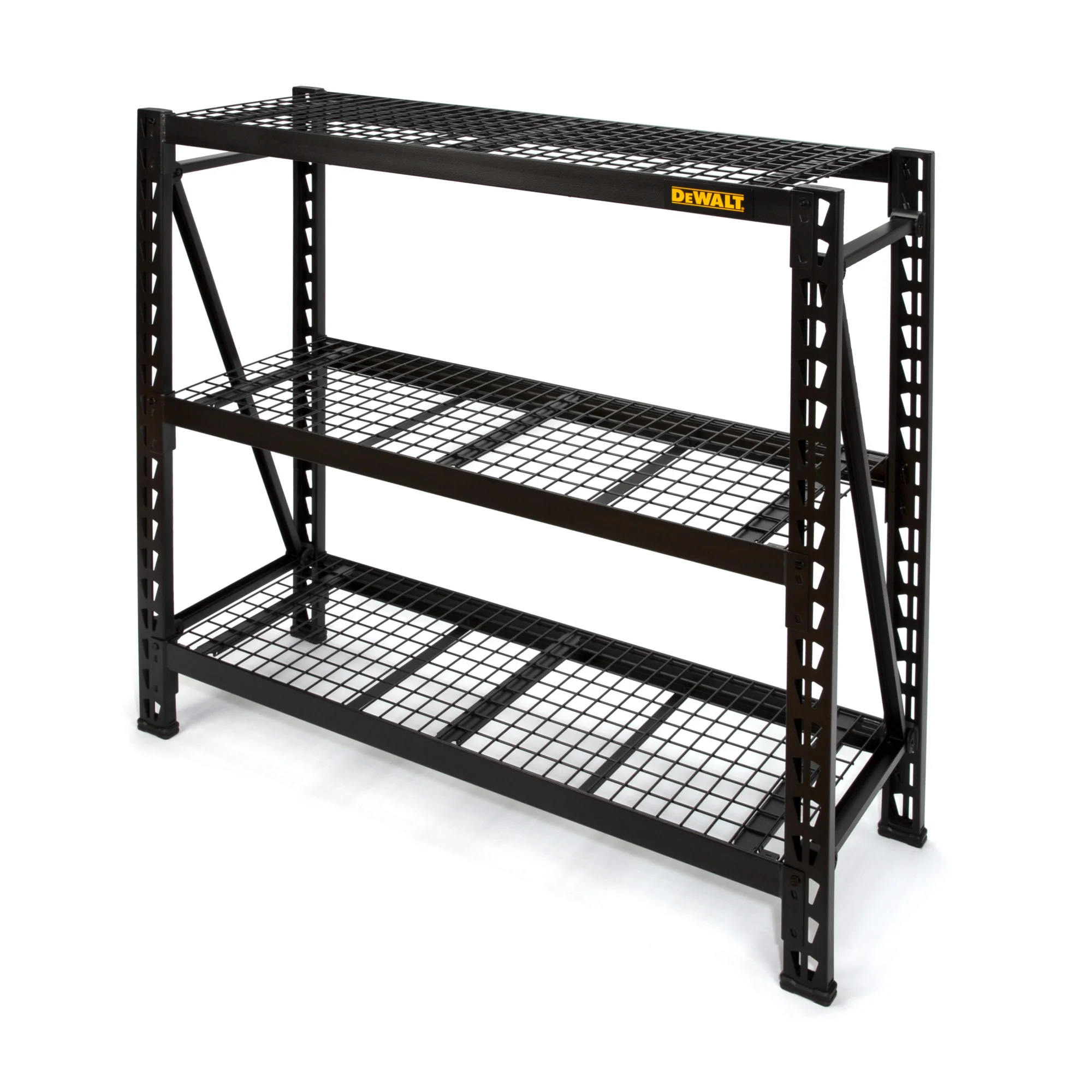 DeWalt 41659 DXST4500BLK-W 4-Foot Tall, Black Frame 3 Shelf Steel Wire Deck Industrial Storage Rack - Moutools