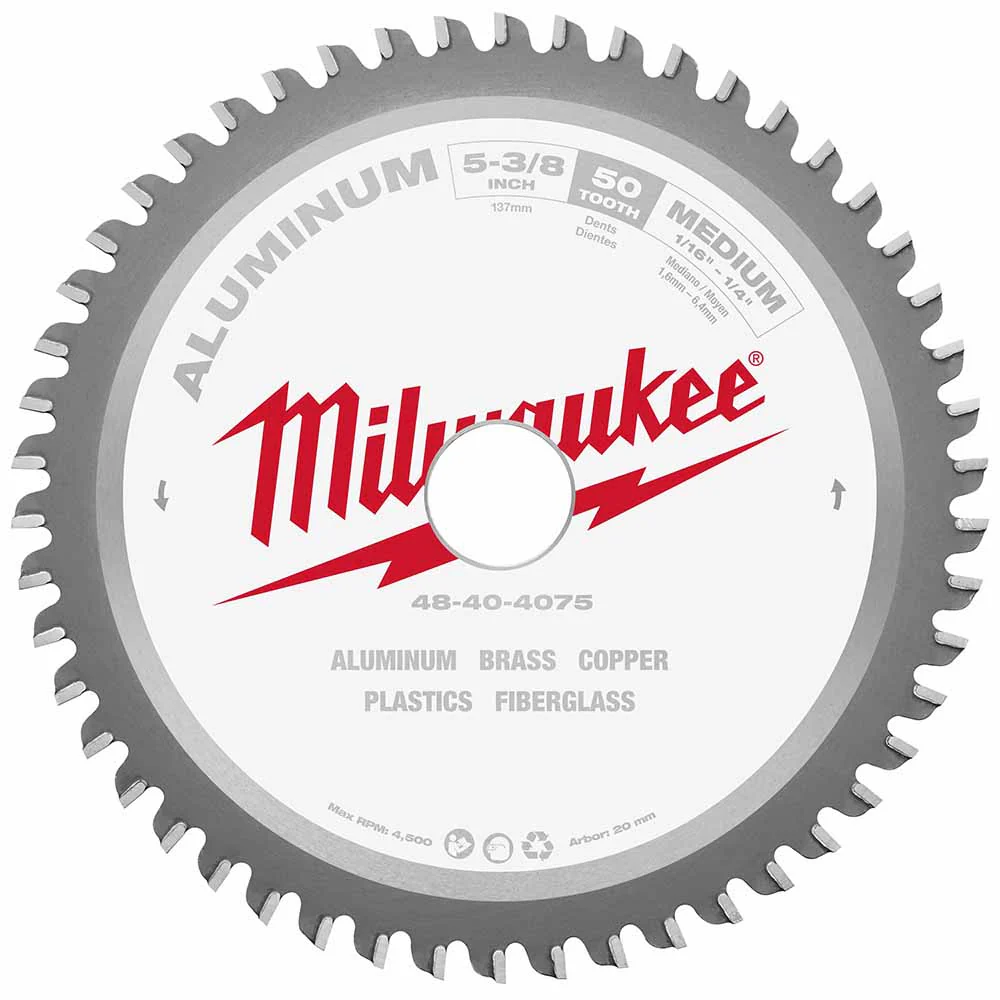 Milwaukee 48-40-4075 5-3/8” Metal Saw Blade 50 Tooth Non-Ferrous - Moutools