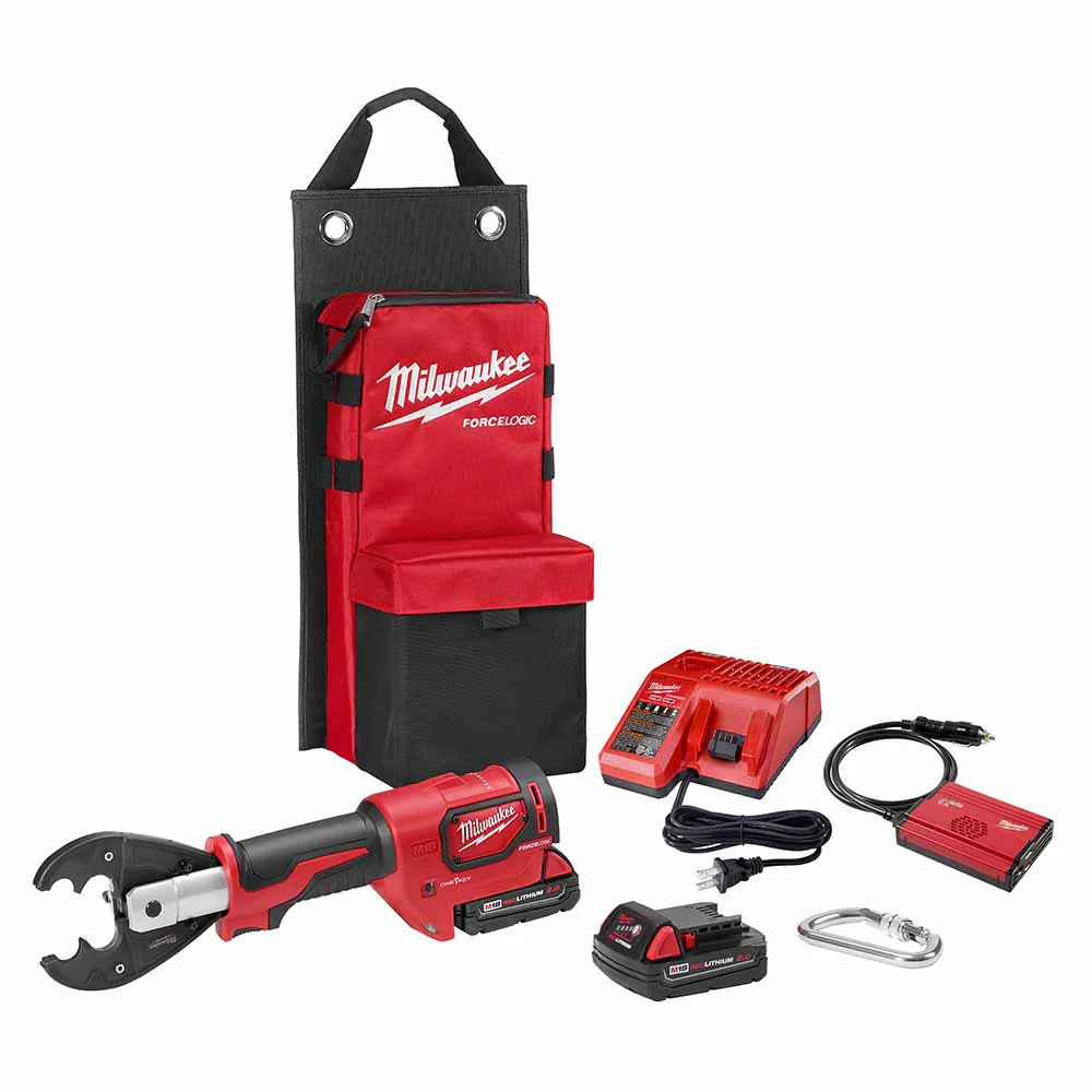 Milwaukee 2678-22O M18 Force Logic 6T Utility Crimping Kit With D3 Grooves And Fixed O Die - Moutools