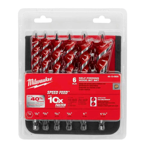 Milwaukee 48-13-0600 Speed Feed Self-Feeding Wood Bit Set, 6 Piece - Moutools