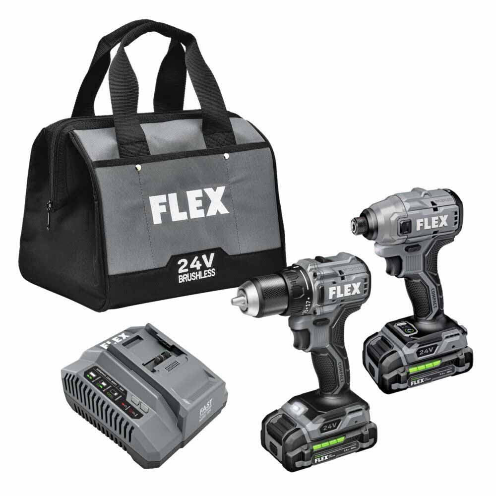 Flex FXM205-2A 2 Tool Combo Kit, Compact Drill Driver and Compact Impact Driver - Moutools
